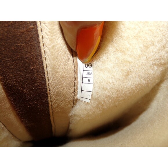 UGG Brown Leather Tall Buckle Wool Lined Warm Winter Rosen Riding Boots Size 8 - Picture 10 of 10